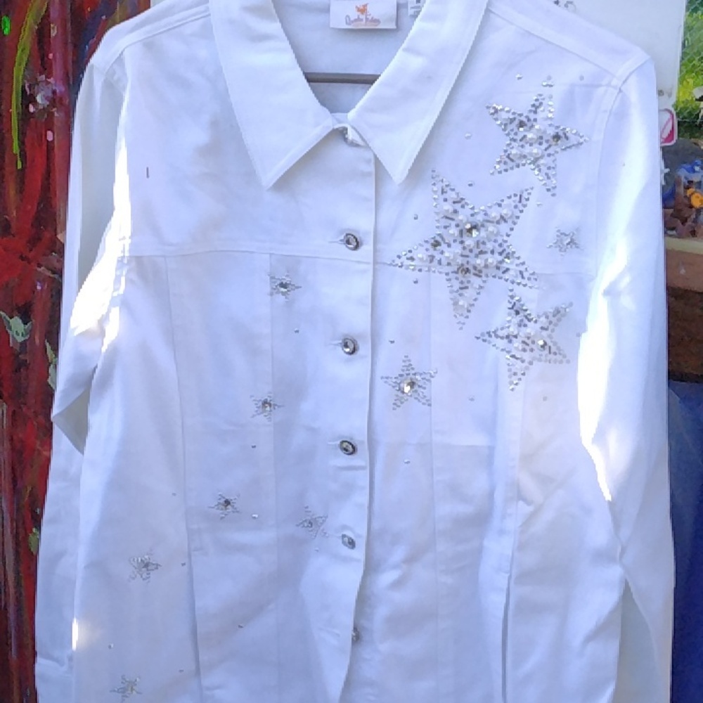 White jean jacket